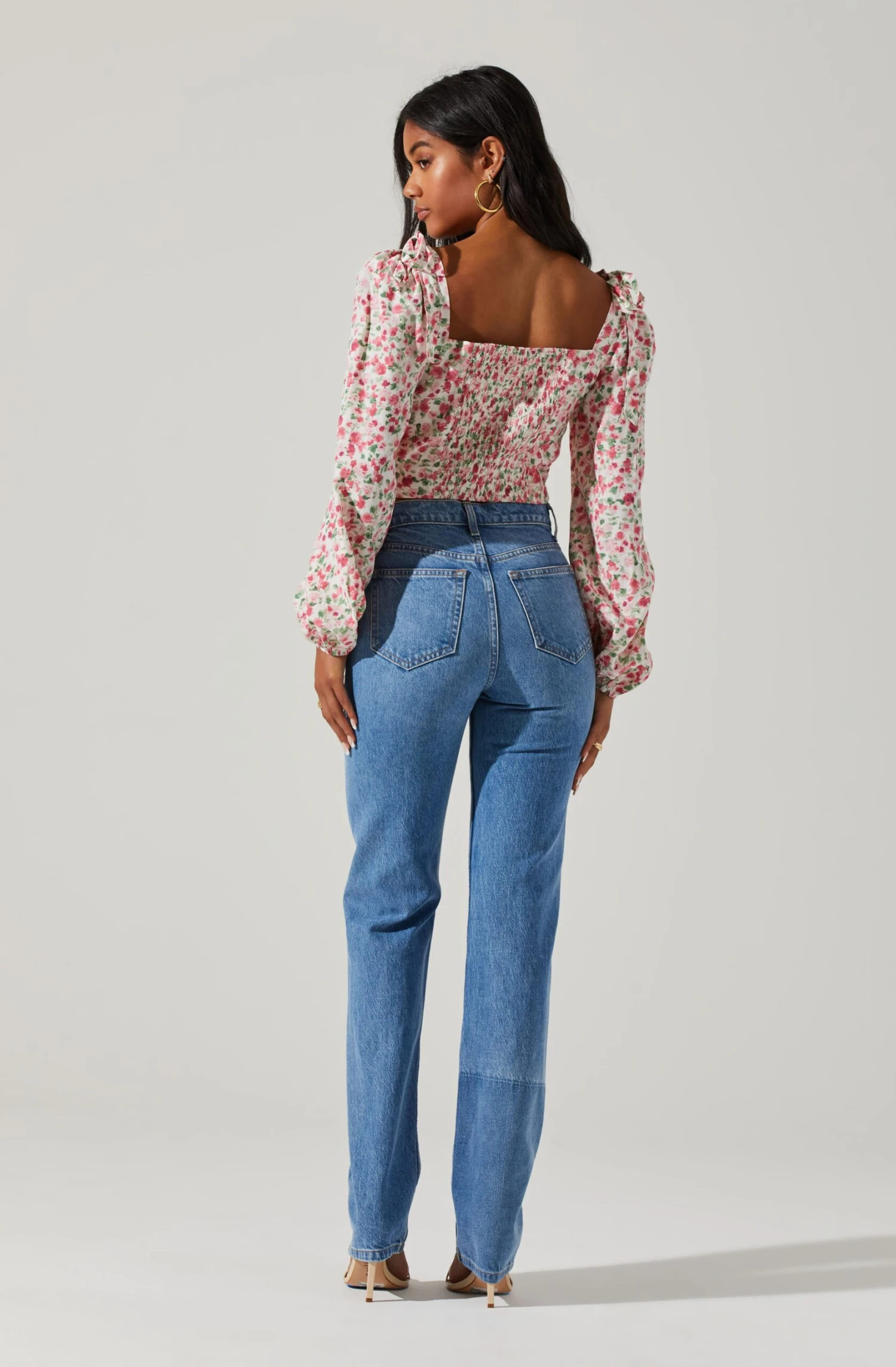 Floral Tie Shoulder Long Sleeve Top 5 Floral Tie Shoulder Long Sleeve Top - Image 5
