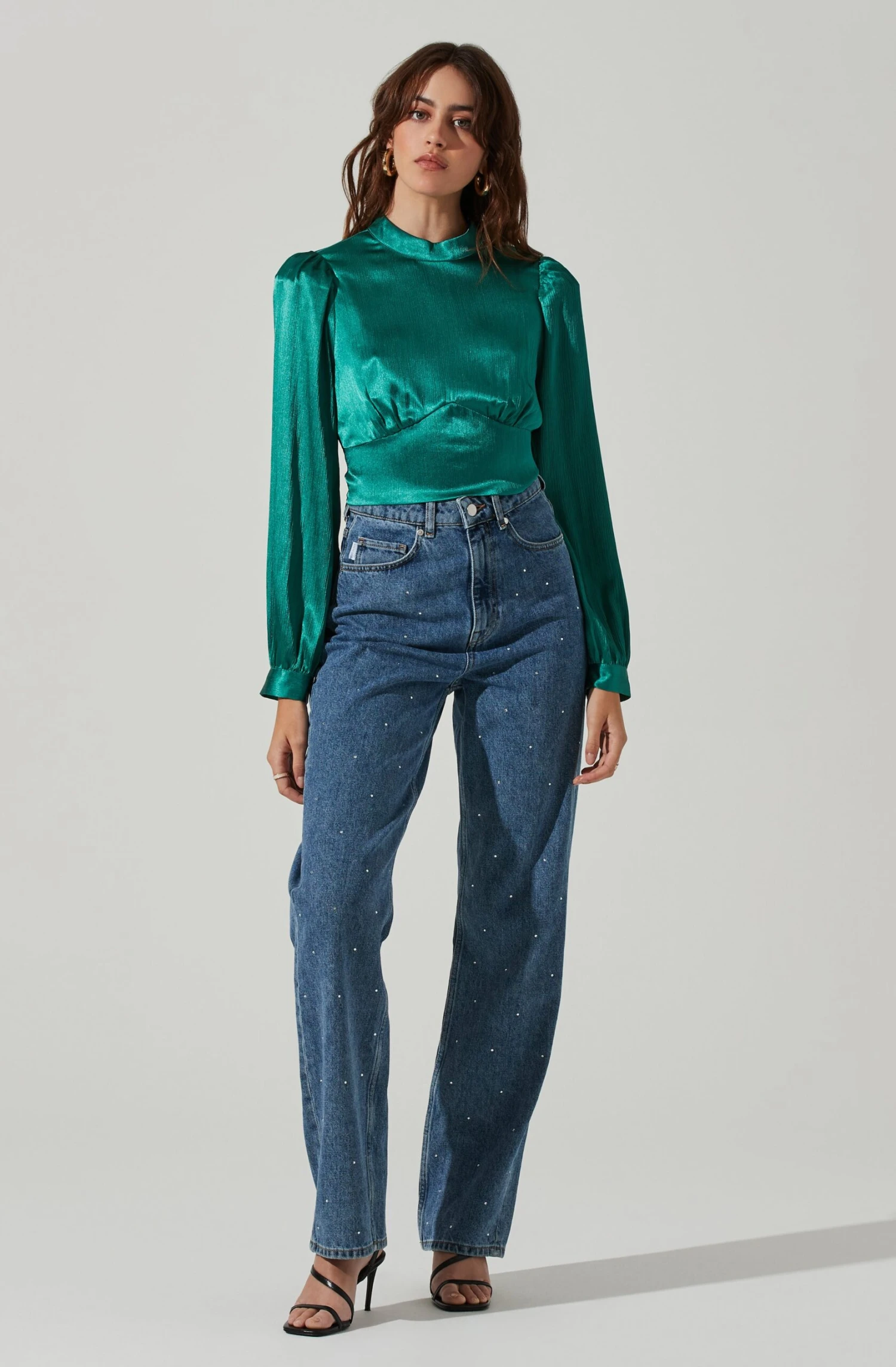 Long Sleeve Mock Neck Open Tie Back Top 7 Long Sleeve Mock Neck Open Tie Back Top - Image 7