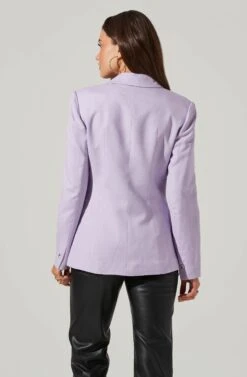 Fitted Buttoned Blazer -Sundress Haven AT17557 LILAC 5