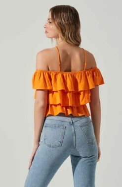 Halter Tiered Ruffle Top -Sundress Haven AT17735 SUNKIST 5