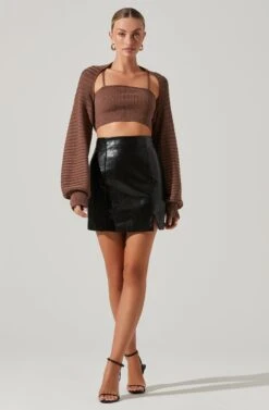 Spaghetti Crop Top With Shawl 9 Spaghetti Crop Top With Shawl -Sundress Haven LT17348 SET FCI ESPRESSO 2