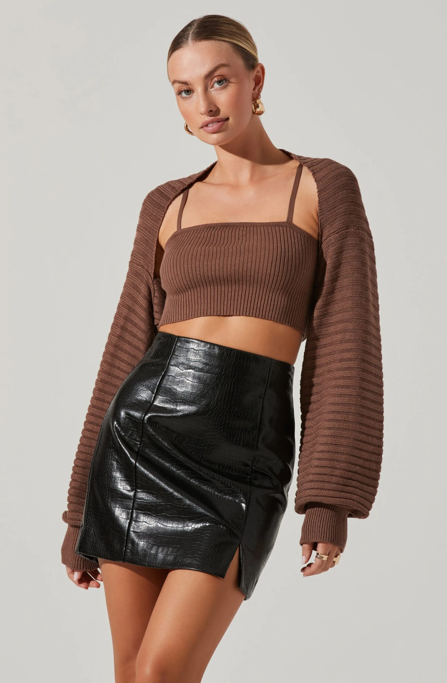 Spaghetti Crop Top With Shawl 1 Spaghetti Crop Top With Shawl