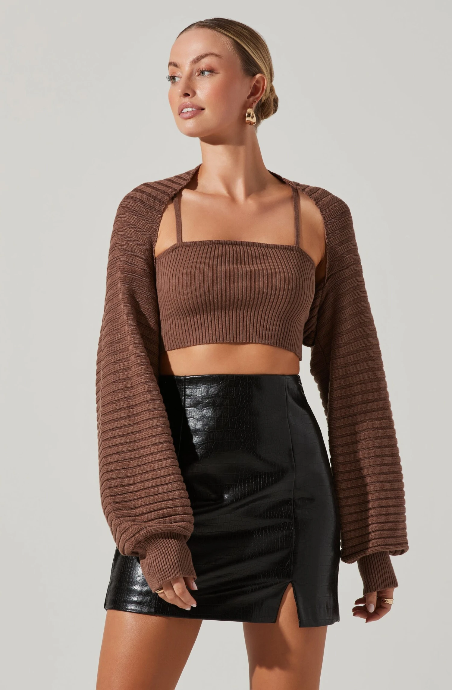 Spaghetti Crop Top With Shawl 3 Spaghetti Crop Top With Shawl - Image 3