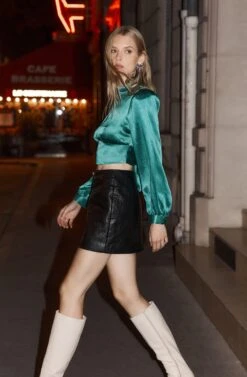 Long Sleeve Mock Neck Open Tie Back Top 30 Long Sleeve Mock Neck Open Tie Back Top -Sundress Haven LeniAliStudio ASTR Paris0L1A0587