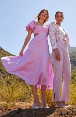 Winley Puff Sleeve Cutout Midi Dress -Sundress Haven Shoot 1510